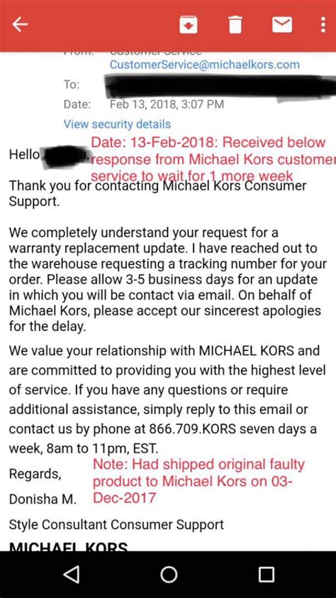 michael kors customer service phone